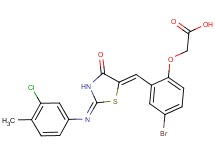 [4-bromo-2-({2-[(3-chloro-4-methylphenyl)imino]-4-oxo-1,3-thiazolidin-5-ylidene}methyl)phenoxy]acetic acid