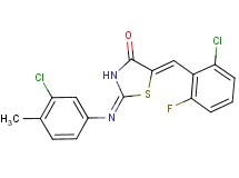 5-(2-chloro-6-fluorobenzylidene)-2-[(3-chloro-4-methylphenyl)imino]-1,3-thiazolidin-4-one