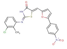 2-[(3-chloro-2-methylphenyl)imino]-5-{[5-(4-nitrophenyl)-2-furyl]methylene}-1,3-thiazolidin-4-one
