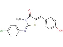 2-[(4-chlorophenyl)imino]-5-(4-hydroxybenzylidene)-3-methyl-1,3-thiazolidin-4-one