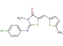 2-[(4-chlorophenyl)imino]-3-methyl-5-[(5-methyl-2-thienyl)methylene]-1,3-thiazolidin-4-one