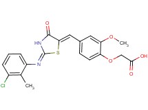 [4-({2-[(3-chloro-2-methylphenyl)imino]-4-oxo-1,3-thiazolidin-5-ylidene}methyl)-2-methoxyphenoxy]acetic acid