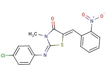 2-[(4-chlorophenyl)imino]-3-methyl-5-(2-nitrobenzylidene)-1,3-thiazolidin-4-one