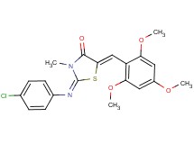 2-[(4-chlorophenyl)imino]-3-methyl-5-(2,4,6-trimethoxybenzylidene)-1,3-thiazolidin-4-one