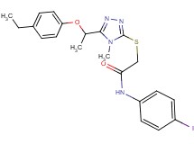 2-({5-[1-(4-ethylphenoxy)ethyl]-4-methyl-4H-1,2,4-triazol-3-yl}thio)-N-(4-iodophenyl)acetamide