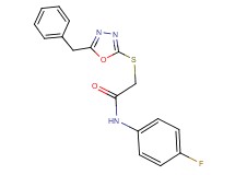 2-[(5-benzyl-1,3,4-oxadiazol-2-yl)thio]-N-(4-fluorophenyl)acetamide