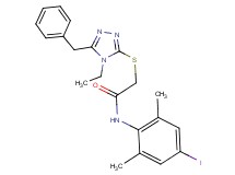 2-[(5-benzyl-4-ethyl-4H-1,2,4-triazol-3-yl)thio]-N-(4-iodo-2,6-dimethylphenyl)acetamide
