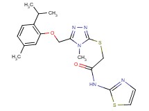 2-({5-[(2-isopropyl-5-methylphenoxy)methyl]-4-methyl-4H-1,2,4-triazol-3-yl}thio)-N-1,3-thiazol-2-ylacetamide