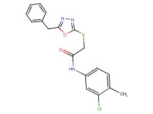 2-[(5-benzyl-1,3,4-oxadiazol-2-yl)thio]-N-(3-chloro-4-methylphenyl)acetamide