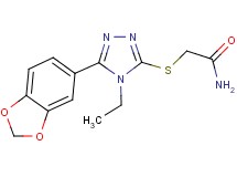 2-{[5-(1,3-benzodioxol-5-yl)-4-ethyl-4H-1,2,4-triazol-3-yl]thio}acetamide
