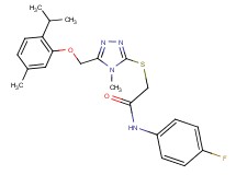 N-(4-fluorophenyl)-2-({5-[(2-isopropyl-5-methylphenoxy)methyl]-4-methyl-4H-1,2,4-triazol-3-yl}thio)acetamide