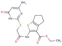 ethyl 2-({[(4-amino-6-oxo-1,6-dihydro-2-pyrimidinyl)thio]acetyl}amino)-5,6-dihydro-4H-cyclopenta[b]thiophene-3-carboxylate