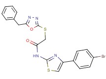 2-[(5-benzyl-1,3,4-oxadiazol-2-yl)thio]-N-[4-(4-bromophenyl)-1,3-thiazol-2-yl]acetamide