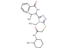 N-{1-[4-ethyl-5-({2-[(2-methylcyclohexyl)amino]-2-oxoethyl}thio)-4H-1,2,4-triazol-3-yl]-2-methylpropyl}benzamide