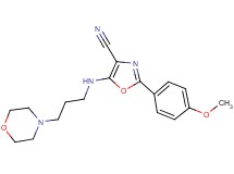 2-(4-methoxyphenyl)-5-{[3-(4-morpholinyl)propyl]amino}-1,3-oxazole-4-carbonitrile