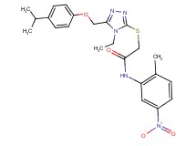 2-({4-ethyl-5-[(4-isopropylphenoxy)methyl]-4H-1,2,4-triazol-3-yl}thio)-N-(2-methyl-5-nitrophenyl)acetamide
