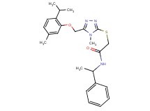2-({5-[(2-isopropyl-5-methylphenoxy)methyl]-4-methyl-4H-1,2,4-triazol-3-yl}thio)-N-(1-phenylethyl)acetamide