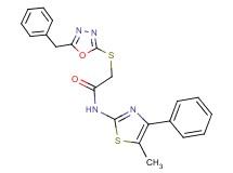 2-[(5-benzyl-1,3,4-oxadiazol-2-yl)thio]-N-(5-methyl-4-phenyl-1,3-thiazol-2-yl)acetamide