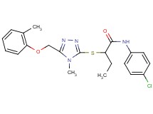 N-(4-chlorophenyl)-2-({4-methyl-5-[(2-methylphenoxy)methyl]-4H-1,2,4-triazol-3-yl}thio)butanamide