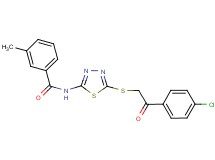 N-(5-{[2-(4-chlorophenyl)-2-oxoethyl]thio}-1,3,4-thiadiazol-2-yl)-3-methylbenzamide