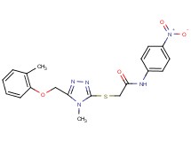 2-({4-methyl-5-[(2-methylphenoxy)methyl]-4H-1,2,4-triazol-3-yl}thio)-N-(4-nitrophenyl)acetamide