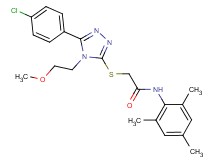 2-{[5-(4-chlorophenyl)-4-(2-methoxyethyl)-4H-1,2,4-triazol-3-yl]thio}-N-mesitylacetamide