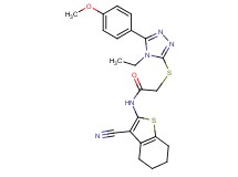N-(3-cyano-4,5,6,7-tetrahydro-1-benzothien-2-yl)-2-{[4-ethyl-5-(4-methoxyphenyl)-4H-1,2,4-triazol-3-yl]thio}acetamide