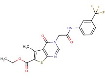 ethyl 5-methyl-4-oxo-3-(2-oxo-2-{[3-(trifluoromethyl)phenyl]amino}ethyl)-3,4-dihydrothieno[2,3-d]pyrimidine-6-carboxylate