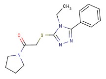4-ethyl-3-{[2-oxo-2-(1-pyrrolidinyl)ethyl]thio}-5-phenyl-4H-1,2,4-triazole