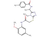N-{1-[4-ethyl-5-({2-[(2-methoxy-5-methylphenyl)amino]-2-oxoethyl}thio)-4H-1,2,4-triazol-3-yl]ethyl}-4-methylbenzamide