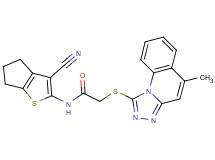 N-(3-cyano-5,6-dihydro-4H-cyclopenta[b]thien-2-yl)-2-[(5-methyl[1,2,4]triazolo[4,3-a]quinolin-1-yl)thio]acetamide