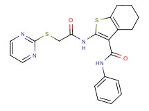 N-phenyl-2-{[(2-pyrimidinylthio)acetyl]amino}-4,5,6,7-tetrahydro-1-benzothiophene-3-carboxamide