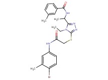N-{1-[5-({2-[(4-bromo-3-methylphenyl)amino]-2-oxoethyl}thio)-4-ethyl-4H-1,2,4-triazol-3-yl]ethyl}-3-methylbenzamide