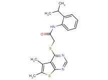 2-[(5,6-dimethylthieno[2,3-d]pyrimidin-4-yl)thio]-N-(2-isopropylphenyl)acetamide