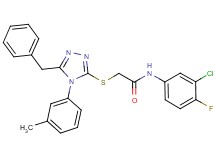 2-{[5-benzyl-4-(3-methylphenyl)-4H-1,2,4-triazol-3-yl]thio}-N-(3-chloro-4-fluorophenyl)acetamide