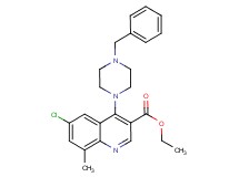 ethyl 4-(4-benzyl-1-piperazinyl)-6-chloro-8-methyl-3-quinolinecarboxylate