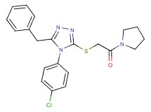 3-benzyl-4-(4-chlorophenyl)-5-{[2-oxo-2-(1-pyrrolidinyl)ethyl]thio}-4H-1,2,4-triazole