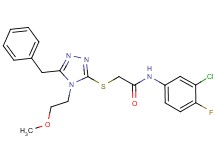 2-{[5-benzyl-4-(2-methoxyethyl)-4H-1,2,4-triazol-3-yl]thio}-N-(3-chloro-4-fluorophenyl)acetamide