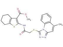 methyl 2-({[(5-methyl[1,2,4]triazolo[4,3-a]quinolin-1-yl)thio]acetyl}amino)-4,5,6,7-tetrahydro-1-benzothiophene-3-carboxylate