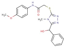 2-({5-[hydroxy(phenyl)methyl]-4-methyl-4H-1,2,4-triazol-3-yl}thio)-N-(4-methoxyphenyl)acetamide