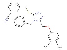 3-[({4-benzyl-5-[(3,4-dimethylphenoxy)methyl]-4H-1,2,4-triazol-3-yl}thio)methyl]benzonitrile