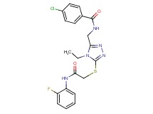 4-chloro-N-{[4-ethyl-5-({2-[(2-fluorophenyl)amino]-2-oxoethyl}thio)-4H-1,2,4-triazol-3-yl]methyl}benzamide