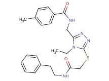 N-{[4-ethyl-5-({2-oxo-2-[(2-phenylethyl)amino]ethyl}thio)-4H-1,2,4-triazol-3-yl]methyl}-4-methylbenzamide
