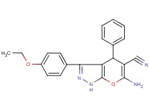 6-amino-3-(4-ethoxyphenyl)-4-phenyl-1,4-dihydropyrano[2,3-c]pyrazole-5-carbonitrile
