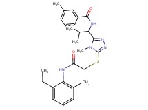 N-{1-[5-({2-[(2-ethyl-6-methylphenyl)amino]-2-oxoethyl}thio)-4-methyl-4H-1,2,4-triazol-3-yl]-2-methylpropyl}-3-methylbenzamide