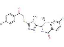 N-[1-(5-{[2-(4-bromophenyl)-2-oxoethyl]thio}-4-methyl-4H-1,2,4-triazol-3-yl)-2-methylpropyl]-4-chlorobenzamide