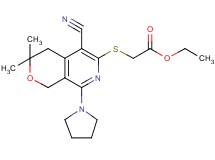 ethyl {[5-cyano-3,3-dimethyl-8-(1-pyrrolidinyl)-3,4-dihydro-1H-pyrano[3,4-c]pyridin-6-yl]thio}acetate