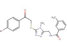 N-[(5-{[2-(4-bromophenyl)-2-oxoethyl]thio}-4-methyl-4H-1,2,4-triazol-3-yl)methyl]-3-methylbenzamide