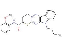 2-[(5-butyl-5H-[1,2,4]triazino[5,6-b]indol-3-yl)thio]-N-(2-methoxyphenyl)butanamide