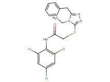 2-[(5-benzyl-4-ethyl-4H-1,2,4-triazol-3-yl)thio]-N-(2,4,6-trichlorophenyl)acetamide